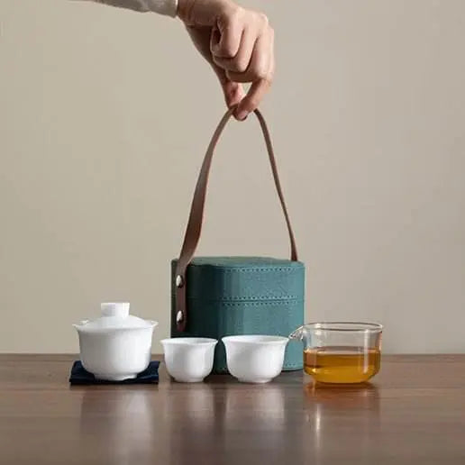 Jade Like Ice Travel Tea Set High End Business Portable Gift Kit - STAR8S