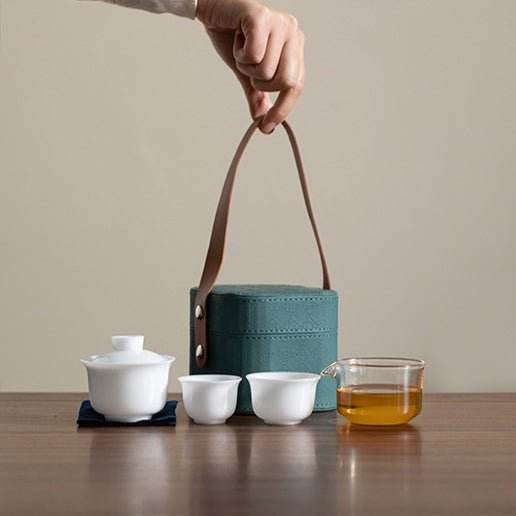 Jade Like Ice Travel Tea Set High End Business Portable Gift Kit - STAR8S