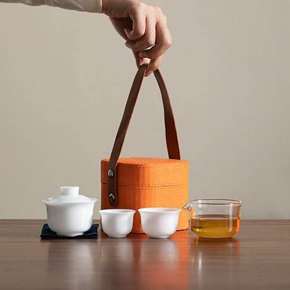 Jade Like Ice Travel Tea Set High End Business Portable Gift Kit - STAR8S