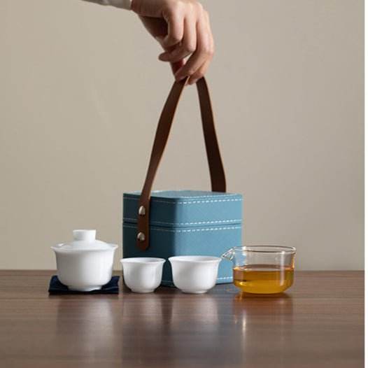 Jade Like Ice Travel Tea Set High End Business Portable Gift Kit - STAR8S