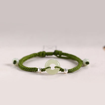 Jade Safety Knot Bracelet‌ - 925 Silver & Hetian Jade Protection Charm | STAR8S