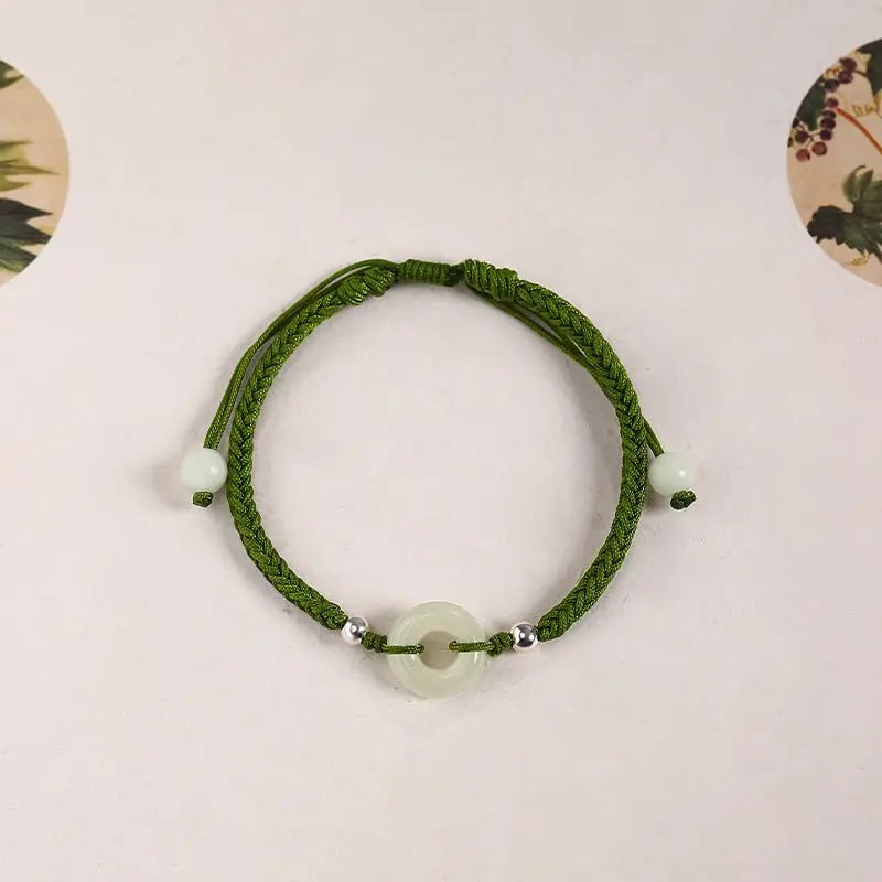 Jade Safety Knot Bracelet‌ - 925 Silver & Hetian Jade Protection Charm | STAR8S