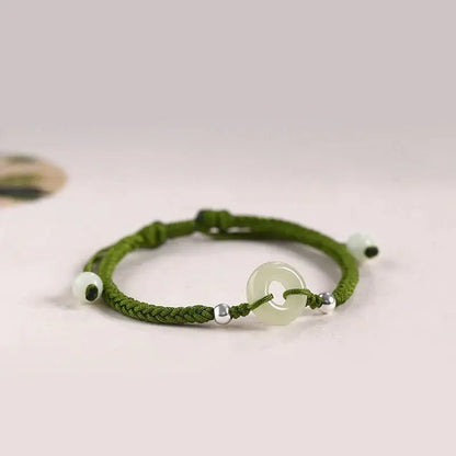 Jade Safety Knot Bracelet‌ - 925 Silver & Hetian Jade Protection Charm | STAR8S - STAR8S