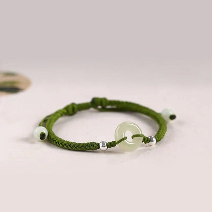 Jade Safety Knot Bracelet‌ - 925 Silver & Hetian Jade Protection Charm | STAR8S - STAR8S