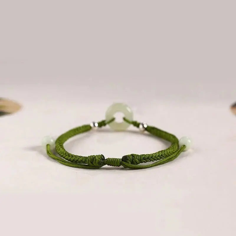Jade Safety Knot Bracelet‌ - 925 Silver & Hetian Jade Protection Charm | STAR8S - STAR8S