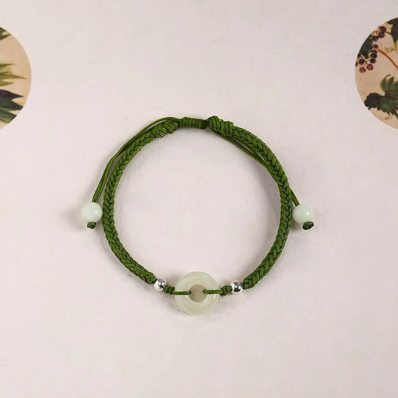 Jade Safety Knot Bracelet‌ - 925 Silver & Hetian Jade Protection Charm | STAR8S - STAR8S