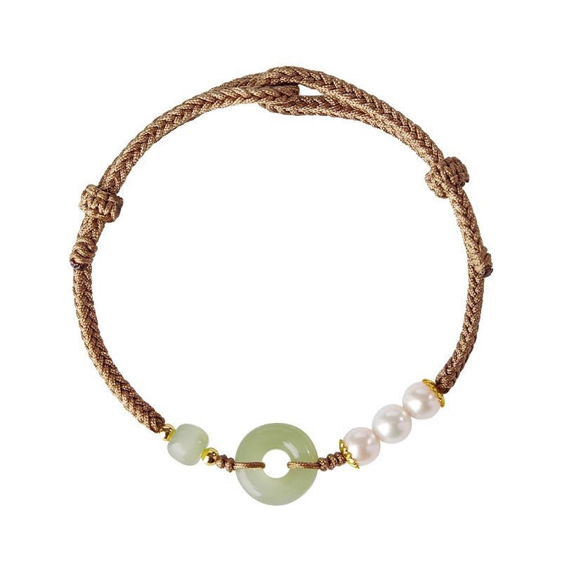 Jade Safety Knot red String Bracelet‌ - Hetian Pearl Friend Gift | STAR8S