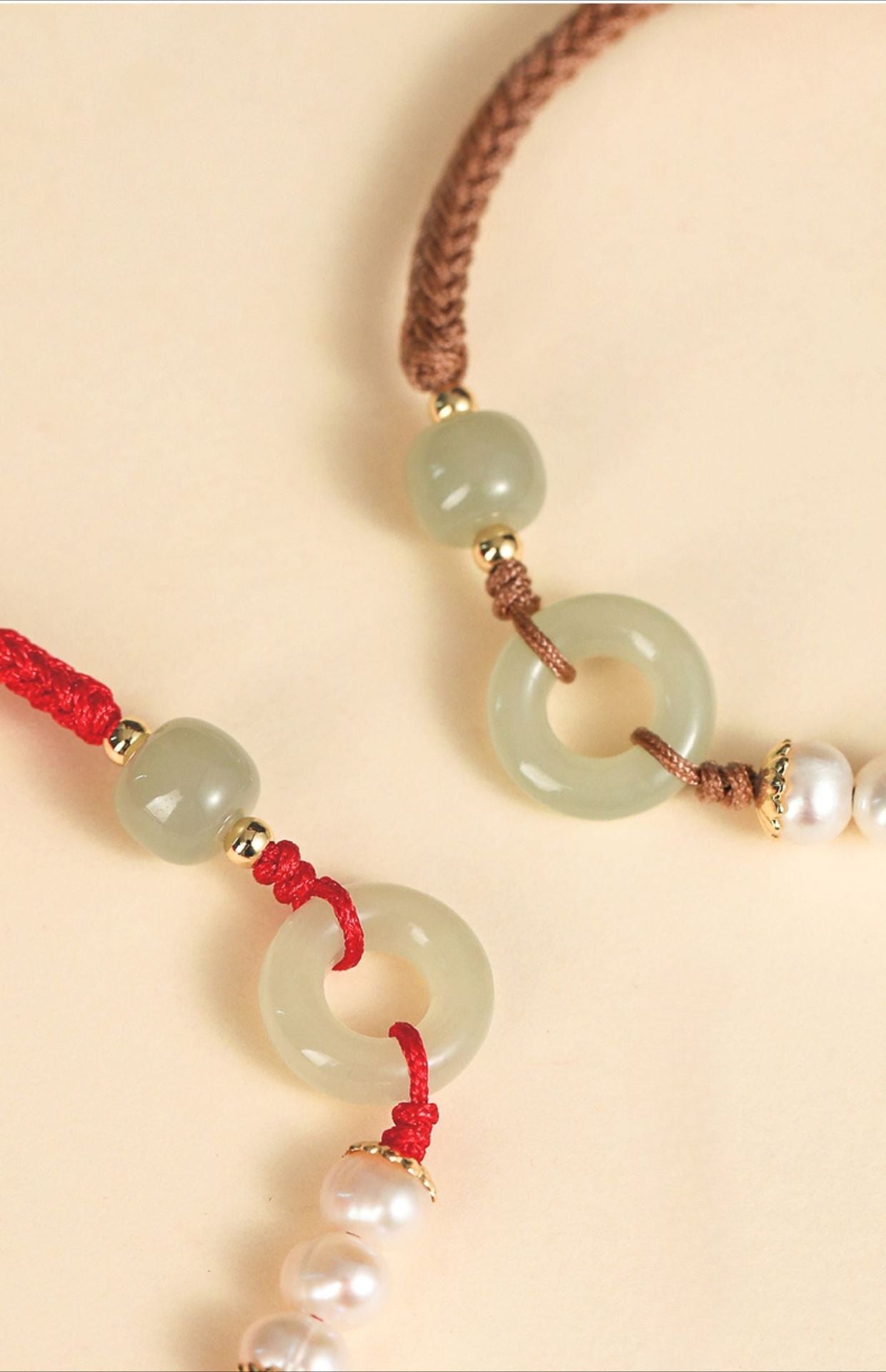 Jade Safety Knot red String Bracelet‌ - Hetian Pearl Friend Gift | STAR8S