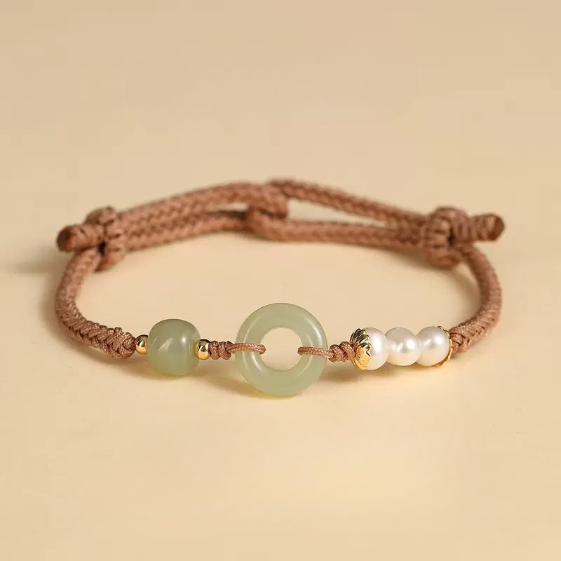 Jade Safety Knot red String Bracelet‌ - Hetian Pearl Friend Gift | STAR8S