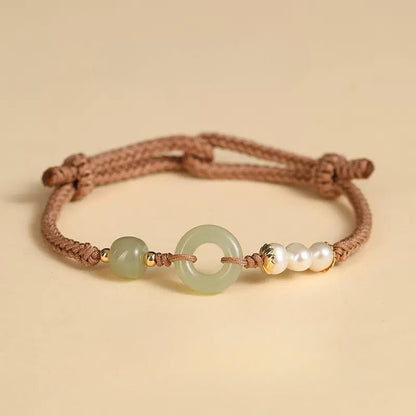 Jade Safety Knot red String Bracelet‌ - Hetian Pearl Friend Gift | STAR8S