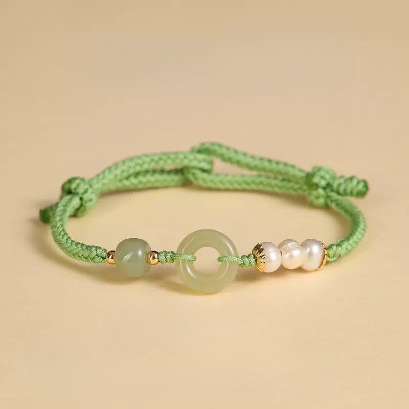 Jade Safety Knot red String Bracelet‌ - Hetian Pearl Friend Gift | STAR8S