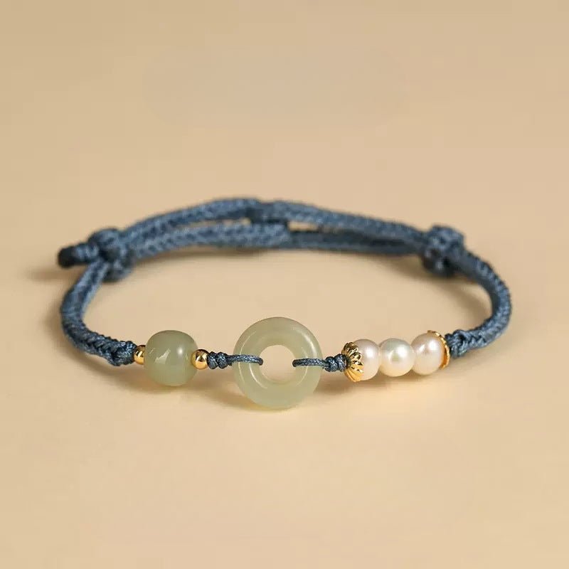 Jade Safety Knot red String Bracelet‌ - Hetian Pearl Friend Gift | STAR8S