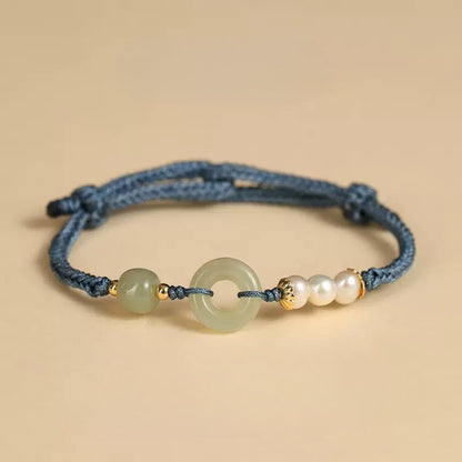 Jade Safety Knot red String Bracelet‌ - Hetian Pearl Friend Gift | STAR8S