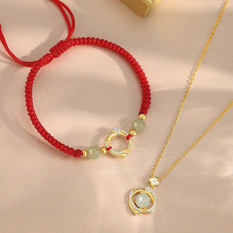 Jade Snake Pendant - 925 Silver Hetian Lucky Snake Necklace | STAR8S - STAR8S