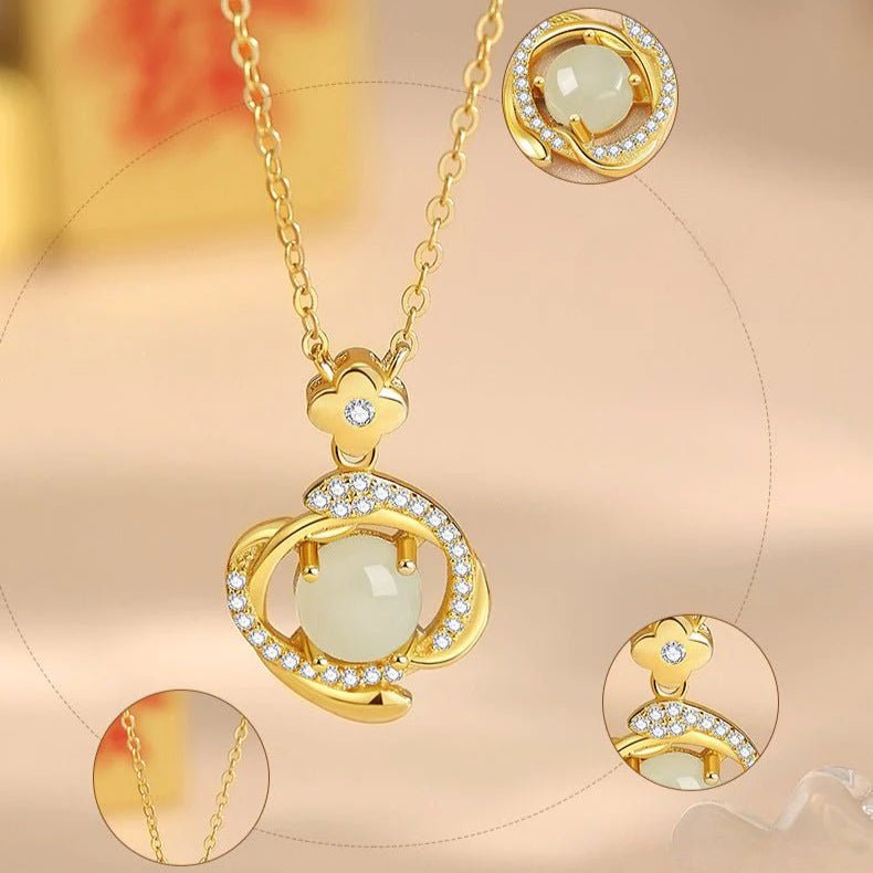 jade snake pendant - 925 silver hetian lucky snake necklace | star8s - star8s