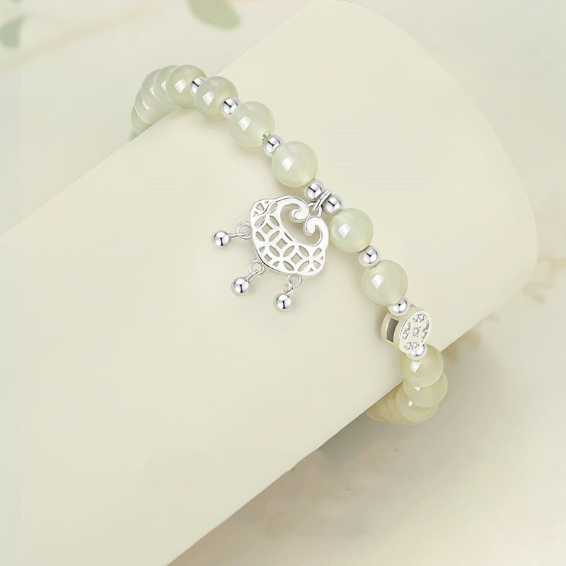 Jade Stone Bracelet - Hetian Jade, 925 Silver, Longevity Lock, Ruyi, Coin | STAR8S