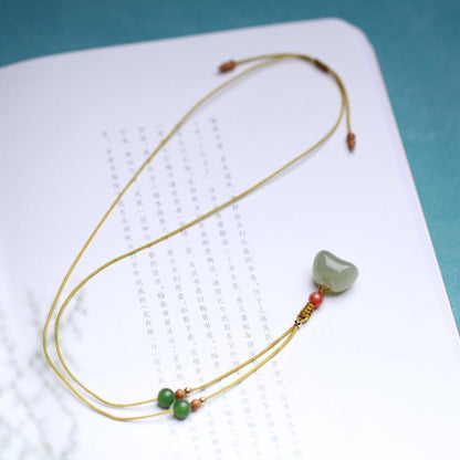 Jade Stone Necklace - Heitian Hanging Lock Pendant for Men & Women‌ | STAR8S