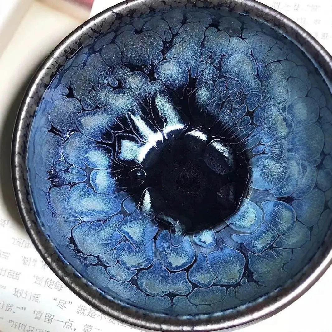 jianzhan tea cup – blue lotus handmade, elegant & exquisite for kung fu tea - star8s