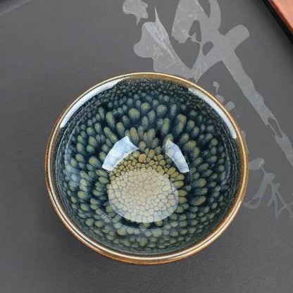 Jianzhan Tea Cup – Green Partridge Design, Luxurious & Exquisite Kiln - Changed Masterpiece - STAR8S