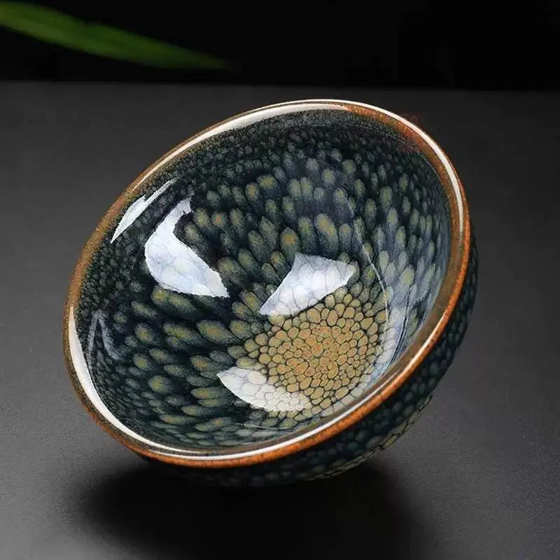 Jianzhan Tea Cup – Green Partridge Design, Luxurious & Exquisite Kiln - Changed Masterpiece - STAR8S