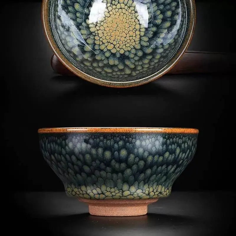 Jianzhan Tea Cup – Green Partridge Design, Luxurious & Exquisite Kiln - Changed Masterpiece - STAR8S