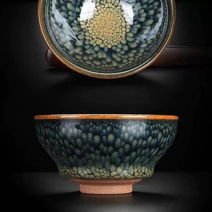 Jianzhan Tea Cup – Green Partridge Design, Luxurious & Exquisite Kiln - Changed Masterpiece - STAR8S