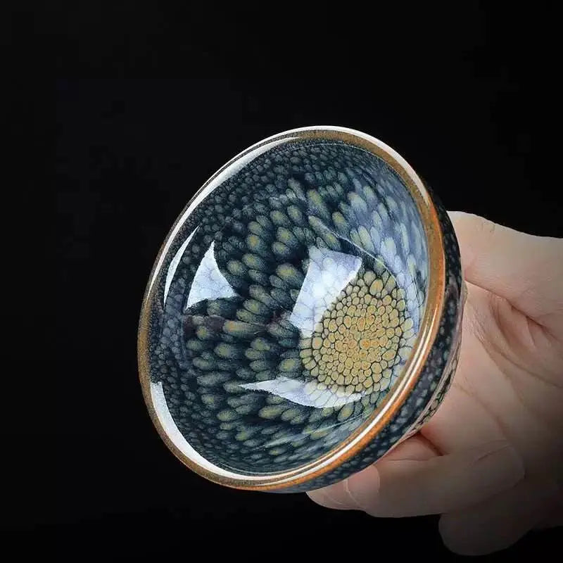 Jianzhan Tea Cup – Green Partridge Design, Luxurious & Exquisite Kiln - Changed Masterpiece - STAR8S