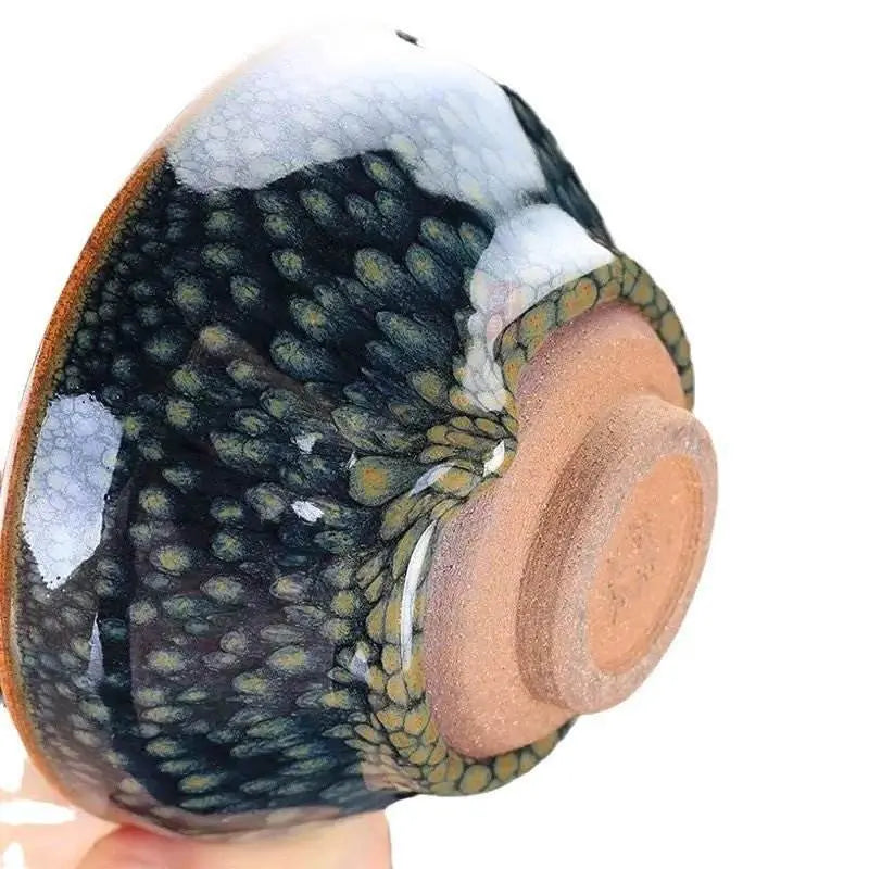 jianzhan tea cup – green partridge design, luxurious & exquisite kiln - changed masterpiece - star8s