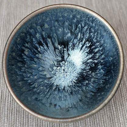 Jianzhan Tea Cup – Handmade Blue Hundred Flowers, Exquisite & Unique Masterpiece - STAR8S