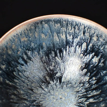 Jianzhan Tea Cup – Handmade Blue Hundred Flowers, Exquisite & Unique Masterpiece - STAR8S