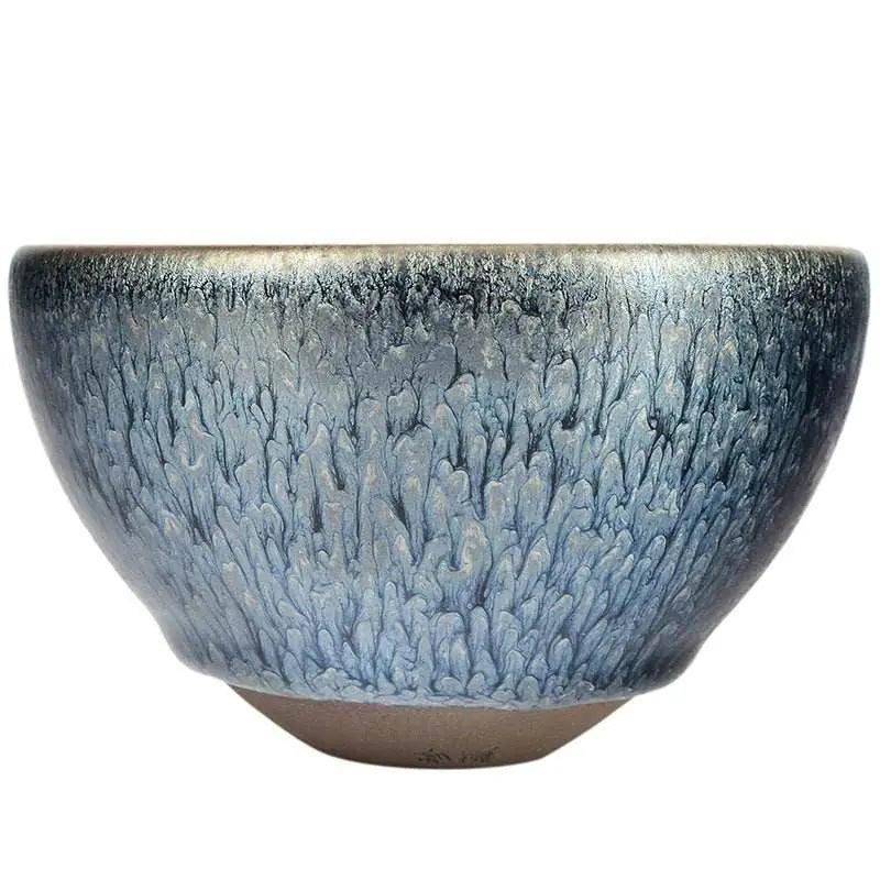 jianzhan tea cup – handmade blue hundred flowers, exquisite & unique masterpiece - star8s