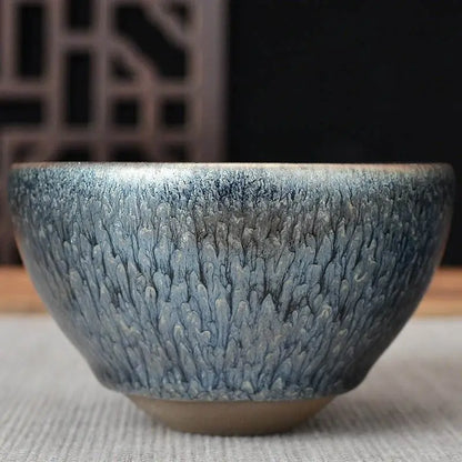 Jianzhan Tea Cup – Handmade Blue Hundred Flowers, Exquisite & Unique Masterpiece - STAR8S
