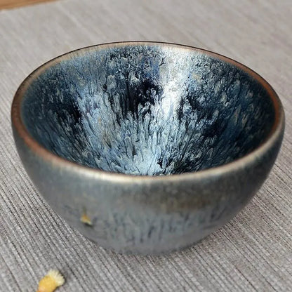 Jianzhan Tea Cup – Handmade Blue Hundred Flowers, Exquisite & Unique Masterpiece - STAR8S