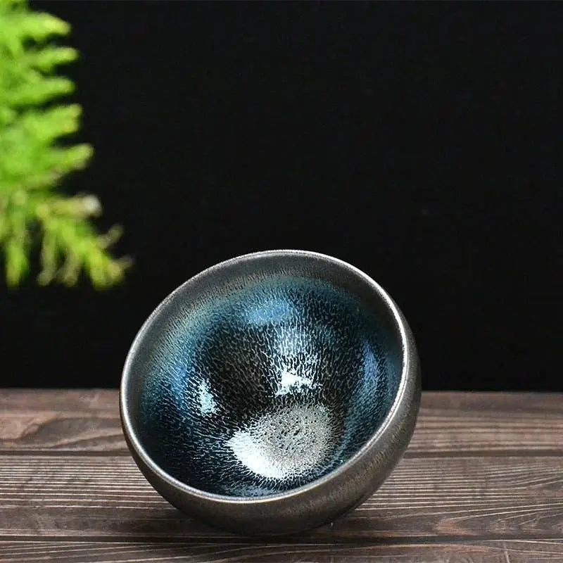 jianzhan tea cup – handmade blue kylin, unique & exquisite kiln - changed glaze oil drop - star8s