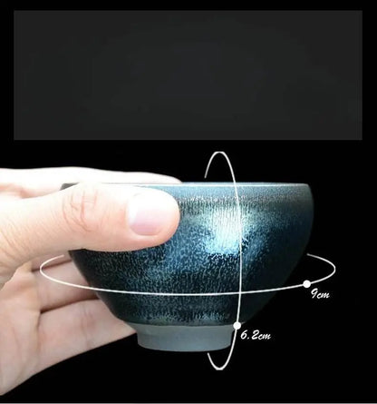 Jianzhan Tea Cup – Handmade Blue Kylin, Unique & Exquisite Kiln - Changed Glaze Oil Drop - STAR8S