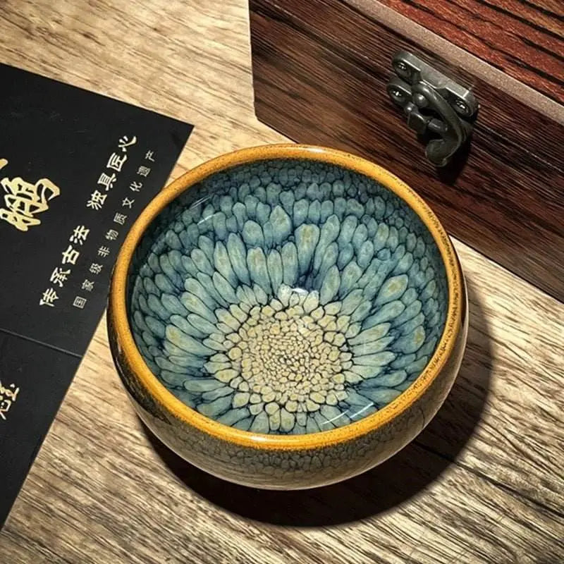 Jianzhan Tea Cup – Handmade Green Partridge, Unique & Exquisite Masterpiece - STAR8S