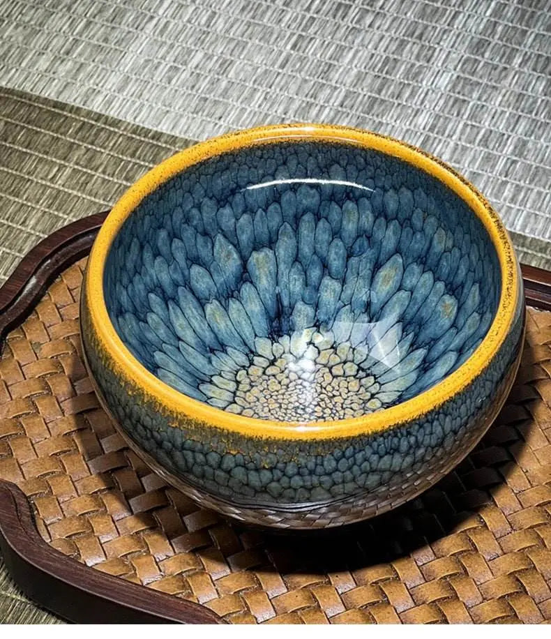 Jianzhan Tea Cup – Handmade Green Partridge, Unique & Exquisite Masterpiece - STAR8S