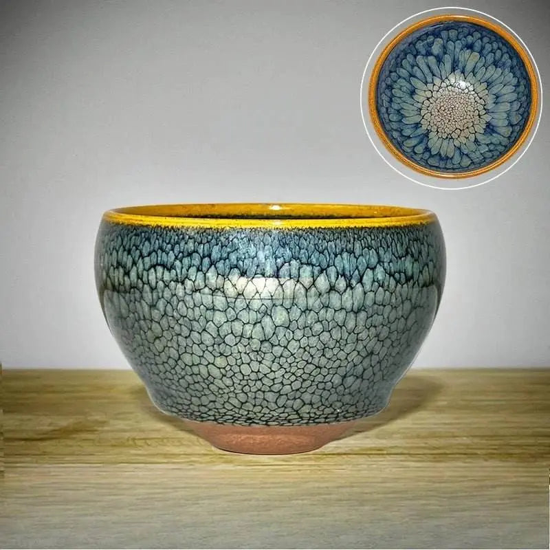 jianzhan tea cup – handmade green partridge, unique & exquisite masterpiece - star8s