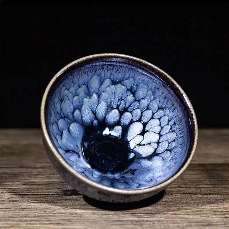 Jianzhan Tea Cup – Handmade Ink Peony, Elegant & Artistic Kiln - Changed Masterpiece - STAR8S