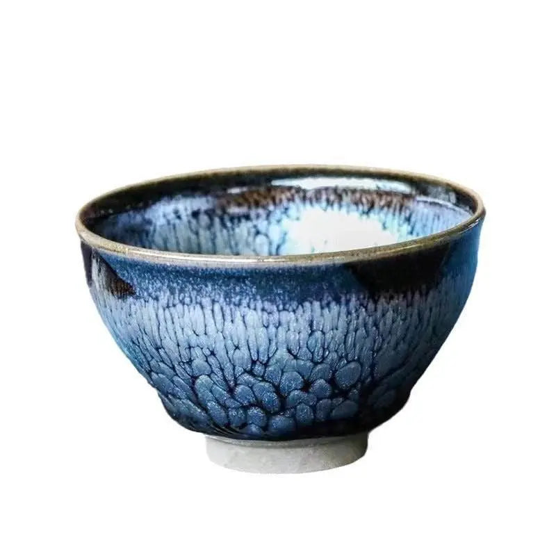Jianzhan Tea Cup – Handmade Ink Peony, Elegant & Artistic Kiln - Changed Masterpiece - STAR8S