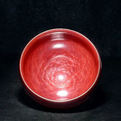 Jianzhan Tea Cup – Handmade Persimmon Red Auspicious Clouds, Luxurious & Exquisite - STAR8S