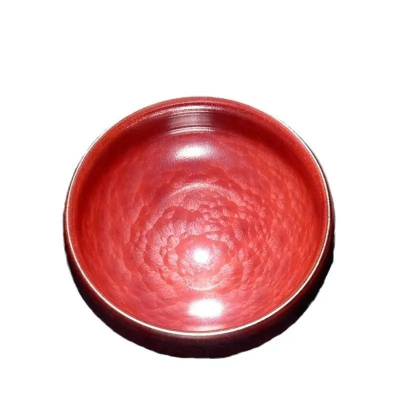 jianzhan tea cup – handmade persimmon red auspicious clouds, luxurious & exquisite - star8s