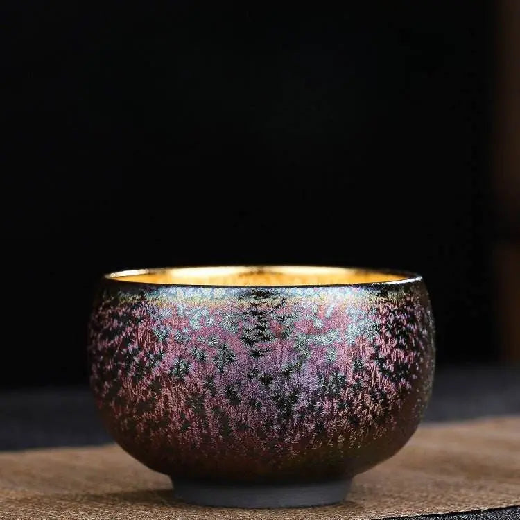 Jianzhan Tea Cup – Luxurious Gold - Plated & Colorful Diamond, Elegant & Exquisite for Kung Fu Tea - STAR8S
