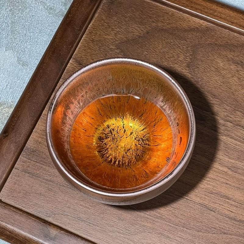 jianzhan tea cup – luxurious purple gold oil drop, elegant & exquisite masterpiece - star8s