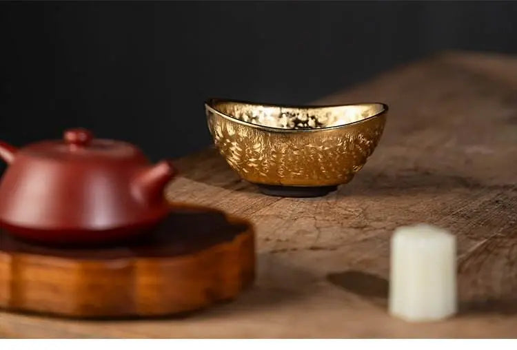 Jianzhan Tea Cups Ingot Handcrafted Ceramics, Tea Ceremony Stress Relief Collector's Artistic Legacy - STAR8S