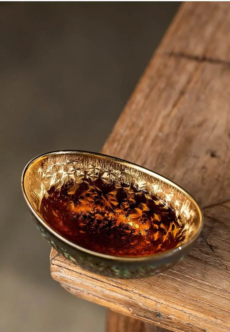 jianzhan tea cups ingot handcrafted ceramics, tea ceremony stress relief collector's artistic legacy - star8s