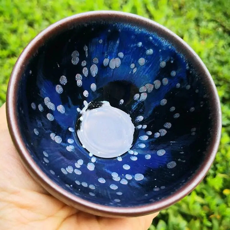 jianzhan tea cups – handmade blue oil-drop design, tea ceremony stress relief & connoisseur prestige - star8s