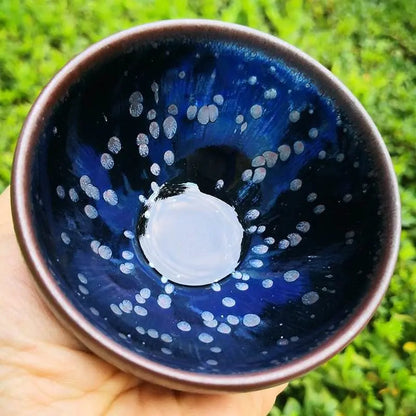 Jianzhan Tea Cups – Handmade Blue Oil-Drop Design, Tea Ceremony Stress Relief & Connoisseur Prestige - STAR8S