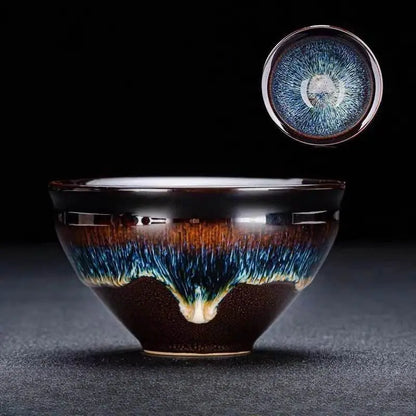 Jianzhan Tea Cups – Kiln-Transformed Bundle Mouth Design, Tea Ceremony Stress Relief & Connoisseur Prestige - STAR8S