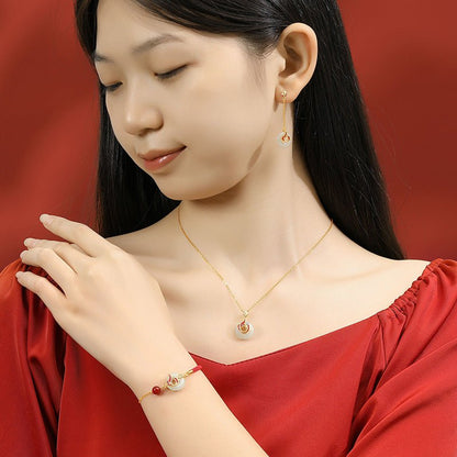 Koi Fish Jade Necklaces - 925 Silver Hetian Safety Disc Koi | STAR8S